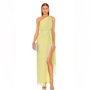 Michael Costello Robert Gown, Citron Green, XXS
